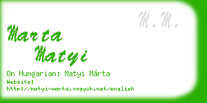 marta matyi business card
